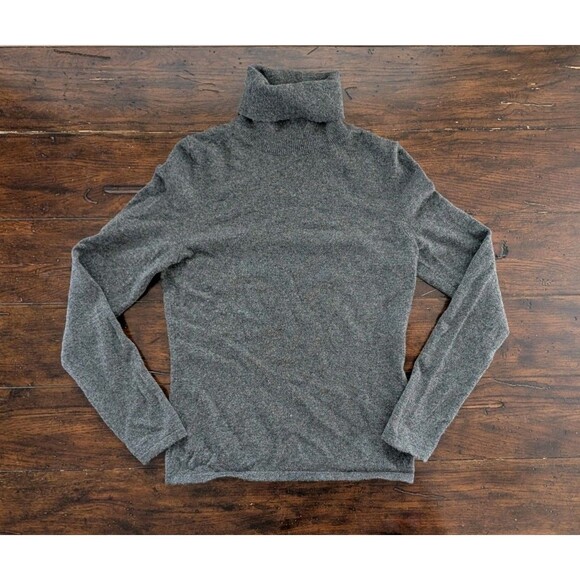 Saks Fifth Avenue Women Sweater Small 100% Cashmere Turtleneck  Gray Long Sleeve - Picture 1 of 8